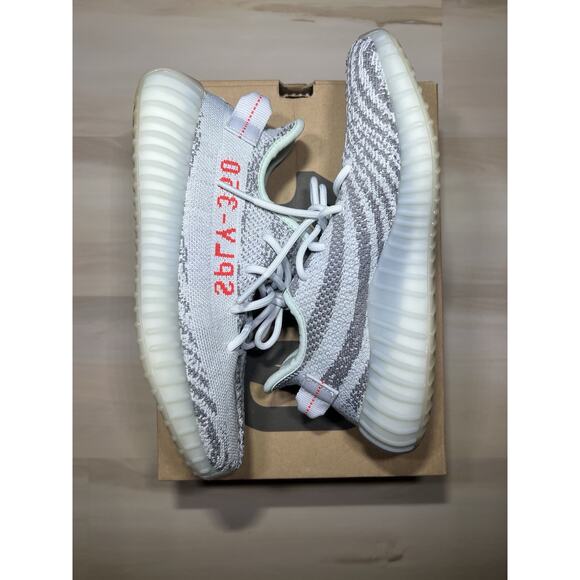 Size 7m - 2017 Adidas Yeezy Boost 350 V2 “Blue Tint” Tried On main image 9
